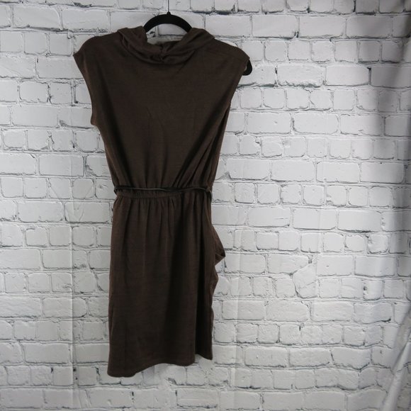 Women's Sleeveless Cowlneck Dress - Brown - Picture 7 of 7